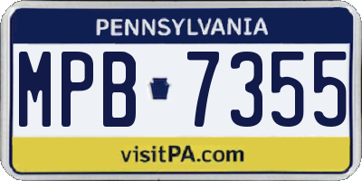 PA license plate MPB7355