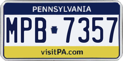 PA license plate MPB7357