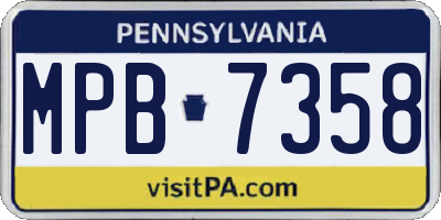 PA license plate MPB7358