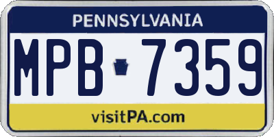 PA license plate MPB7359