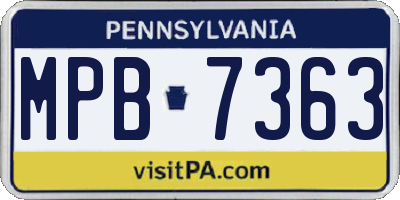 PA license plate MPB7363