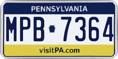 PA license plate MPB7364