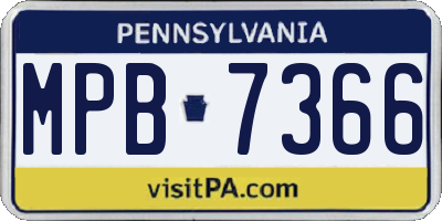 PA license plate MPB7366