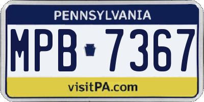 PA license plate MPB7367