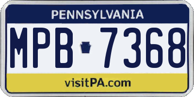 PA license plate MPB7368