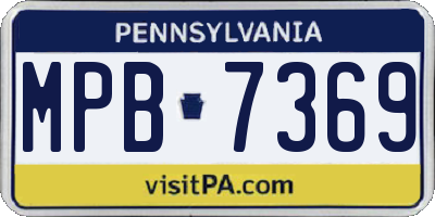 PA license plate MPB7369