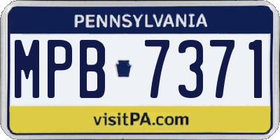 PA license plate MPB7371
