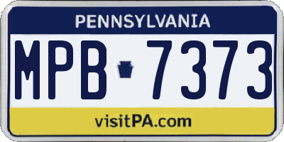 PA license plate MPB7373