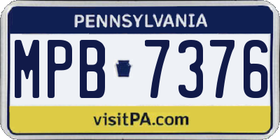 PA license plate MPB7376