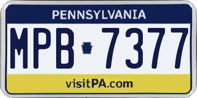 PA license plate MPB7377