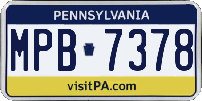 PA license plate MPB7378