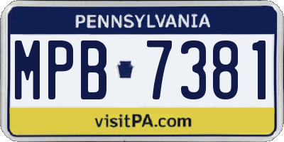 PA license plate MPB7381