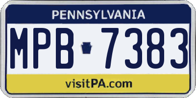 PA license plate MPB7383