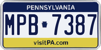 PA license plate MPB7387
