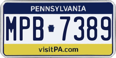 PA license plate MPB7389