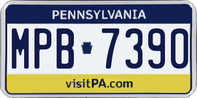 PA license plate MPB7390