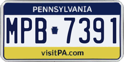 PA license plate MPB7391