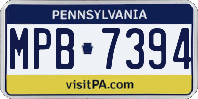 PA license plate MPB7394
