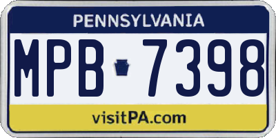 PA license plate MPB7398