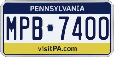 PA license plate MPB7400