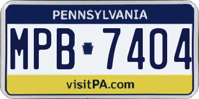 PA license plate MPB7404