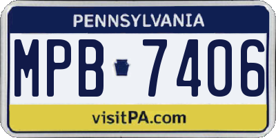 PA license plate MPB7406