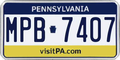 PA license plate MPB7407