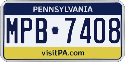 PA license plate MPB7408