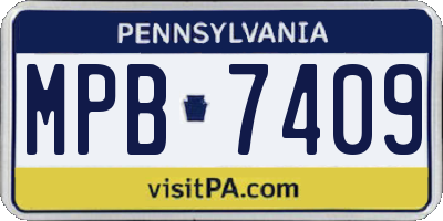 PA license plate MPB7409