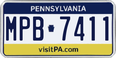 PA license plate MPB7411