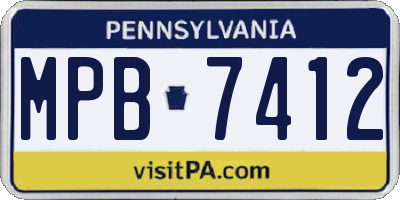 PA license plate MPB7412