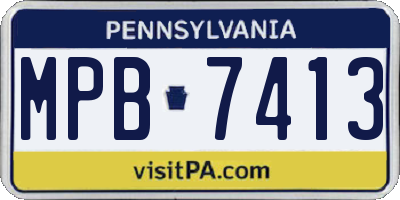 PA license plate MPB7413
