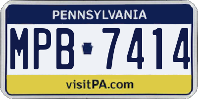 PA license plate MPB7414