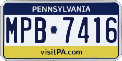 PA license plate MPB7416