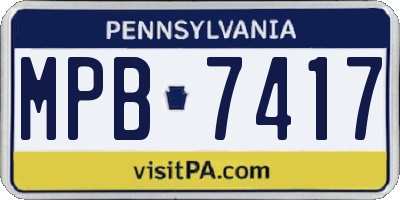 PA license plate MPB7417