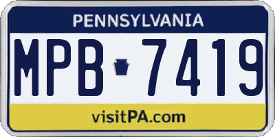 PA license plate MPB7419