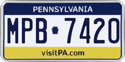 PA license plate MPB7420