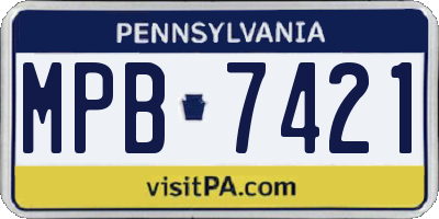 PA license plate MPB7421