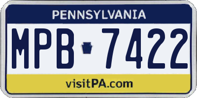 PA license plate MPB7422