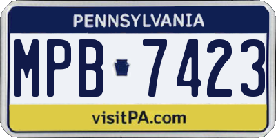 PA license plate MPB7423