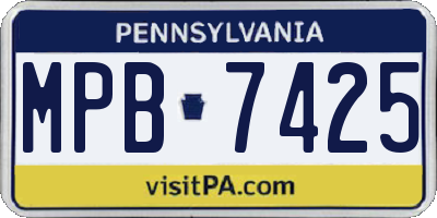 PA license plate MPB7425