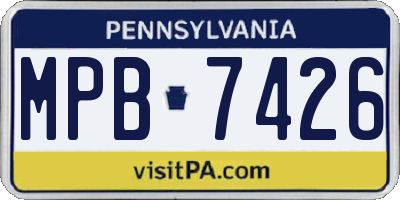 PA license plate MPB7426