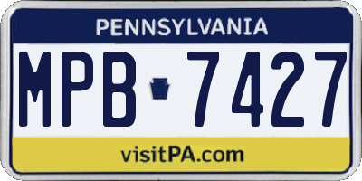 PA license plate MPB7427
