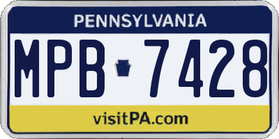 PA license plate MPB7428