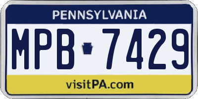 PA license plate MPB7429