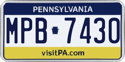 PA license plate MPB7430
