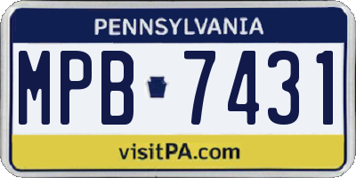 PA license plate MPB7431