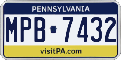 PA license plate MPB7432