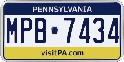 PA license plate MPB7434