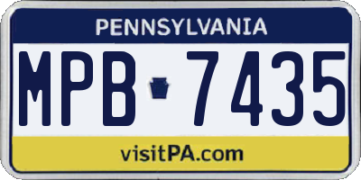 PA license plate MPB7435